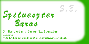 szilveszter baros business card